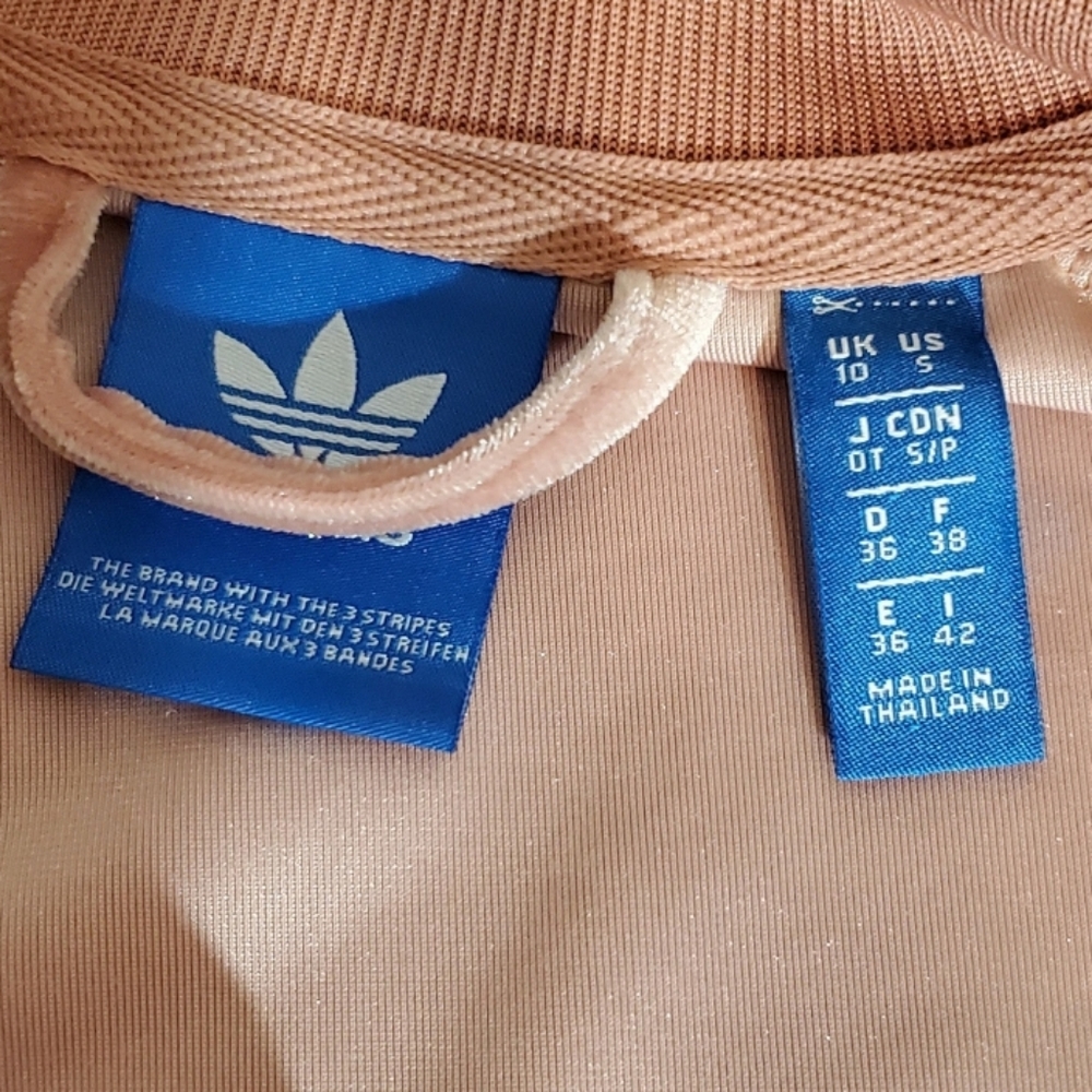 Adidas Originals Pink Velvet Jacket and Shorts Small - Picture 7 of 8